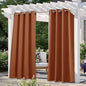NICETOWN Outdoor Curtains for Patio Waterproof, Rustproof Silver Grommet Luxury Thermal Insulated Blackout Thermal Insulated Weighted Outdoor Drapes for Porch, W52 x L108, Mecca Red, 1 PC