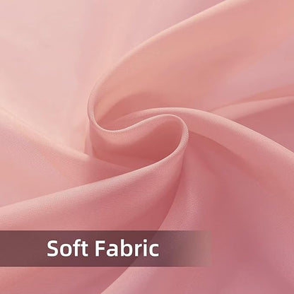 SpaceDresser Waterproof Outdoor Sheer Curtains for Patio - 2 Panels Rod Pocket Indoor Voile Sheer Curtain for Living Room,52W x 96L inch, Blush