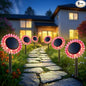 Outdoor Solar Lights, 6 Pack Led Solar Sunflower Lights, Stake/Wall 2-in-1 Waterproof Solar Garden Lights for Yard, Landscape, Fence, Patio, Driveway, Pathway, Backyard Decoration (Warm White)
