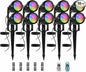 Low Voltage RGBW LED Landscape Lights Spot Lights Outdoor for Yard Garden Decor Spotlight, 12V-24V Low Voltage Landscape Lighting with 16 Color Changing and Remote IP68 Waterproof (10 Pack)
