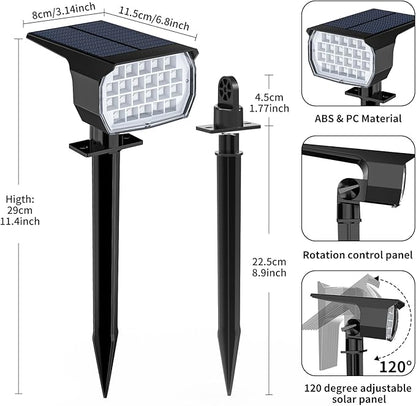 Solar Spot Lights Outdoor Color Changing, [7 Mode/12 Pack] Christmas Landscape Spotlights, Solar Lights Outdoor Waterproof, Solar Led Powered Flood Light for Outside Pathway Yard Garden Walkway