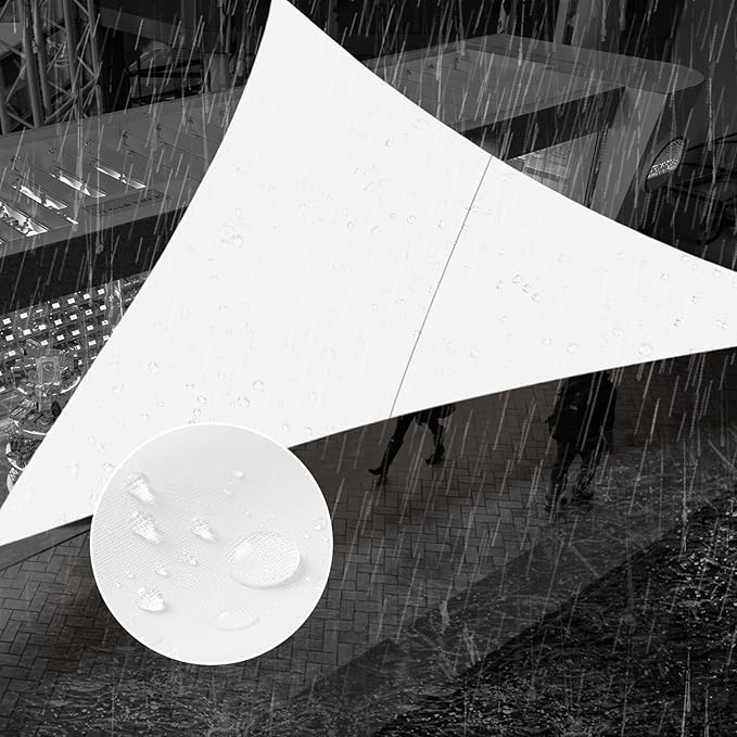 SUNNY GUARD Waterproof Sun Shade Sail 11'x11'x11' White Triangle UV Block Sunshade for Backyard Yard Deck Patio Garden Outdoor Activities and Facility(Customized)