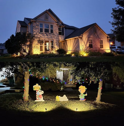 TOVEENEN LED Outdoor Landscape Spotlight 120V 12W Waterproof Spot Lights for Yard House Garden Christmas Lighting, 3000K Warm White, 2 Pack