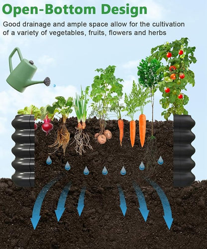 3.0x1.8x1.0ft Raised Garden Bed Kit, Rustproof PP Material Garden Box, Flower Bed with Tool-Free Assembly Design, Rectangular Planter Boxes for Outdoor Vegetables Flower Fruit Herb, Black