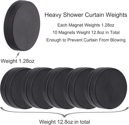 Magnetic Shower Curtain Weights, Rubber Covered Heavy Duty Weights, Prevent Curtain Liner from Blowing Around, Work for Drapery, Tablecloth, Flag, Outdoor Curtain 4 Pairs(Pack of 8)