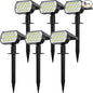 Solar Spot Lights Outdoor Waterproof IP65, [6 Pack/52 LED] 2-in-1 Solar Landscaping Spotlights, 3 Lighting Modes Solar Powered Garden Flood Light for Patio Pathway Driveway Yard Pool (Cool White)