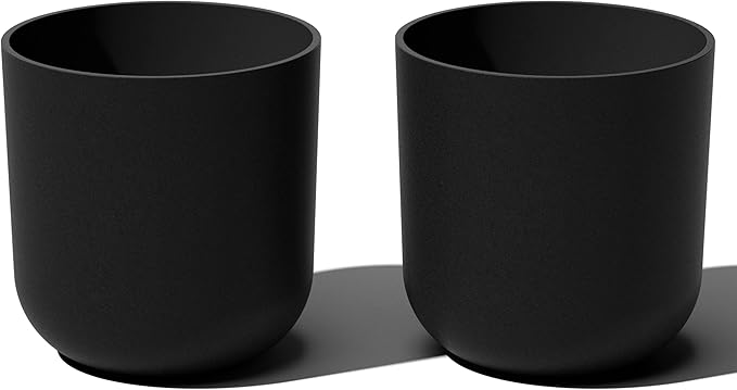 Veradek Mason Series Lima Planter - Round Planter for Indoor or Outdoor Porch/Garden | Made from Plastic-Stone Composite with Drainage Holes | Modern Décor for Succulents, Flowers, Small Plants