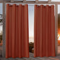 NICOLE MILLER NEW YORK Canvas Indoor/Outdoor Grommet Top Curtain Panel Pair, 54"x84", Orange Marmalade