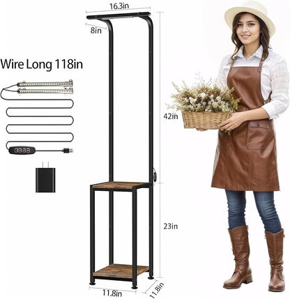 Plant Stand Indoor with Grow Lights, Hanging Plant Stand Plant Shelf Indoor, 65'' Tall Plant Stands Plant Holders for Indoor Plants, Living Room, Bedroom, Balcony