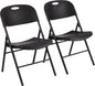 Amazon Basics Portable Folding Plastic Chair, Events Seating, Easy to Store, 350-Pound Capacity, Black, 2-Pack
