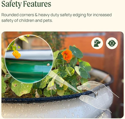 Vego garden 17" Tall 42" Round Raised Garden Bed Metal Raised Bed Planter Box for Vegetables Flowers Patio, Olive Green