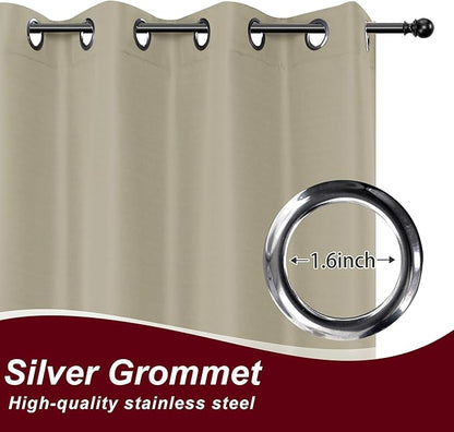 HolidayIdeas Grommet Outdoor Curtains for Patio Waterproof 8 Pcs All Weather Balcony Outside Curtains for Apartments, Gazebo, Pergolas, Porch, 54x120 Inch, Taupe