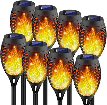 Kurifier Solar Lights Outdoor, 8Pack Solar Torch Light with Flickering Flame, Waterproof Solar Garden Light, Outdoor Solar Lights for Yard, Flame Torches for Outdoor Decorations Decor Yard