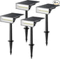 Consciot Solar Spot Lights Outdoor, 4 Pack, White, 600 Lumens, IP65 Waterproof, 6500K Daylight, Solar Landscape Lights for Yard Garden Tree House