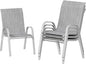 UDPATIO Patio Chairs Set of 4, Stackable Silver Outdoor Dining Chairs with High Back, Breathable Outdoor Chair Textilene Fabric All Weather, 350LBS Capacity for Garden, Backyard (Light Grey)