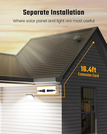 SUPERDANNY Solar Motion Sensor Outdoor Flood Lights with 113 Bright LEDs, Dusk to Dawn Outside Flood Lights with 16ft Cable IP65 Waterproof, Security Light for Garden Barn Porch 1 Pack