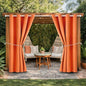 Waterproof Outdoor Curtain W52 x L63 - Grommet Top Sunlight Blocking Window Treatment Drapes Blackout Curtains for Home Bedroom Living Room Outdoor Patio Porch Pergola (Orange, 2 Panels)