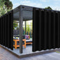 PureFit Outdoor Curtains for Patio Waterproof Weatherproof, UV and Fade Resistant Outside Curtains for Gazebo, Front Porch, Pergola, Sun Blocking Privacy Curtain, 100W x 108L inch, 1 Panel, Black