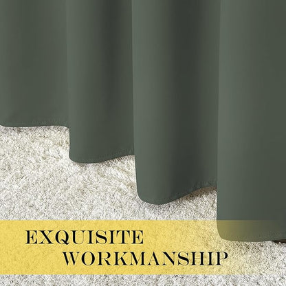 NICETOWN Blackout Curtain for Bedroom 72 inches Long - Grommet Thermal Curtain Room Darkening Window Treatment Sound & Light Blocking for Living Room (1 Panel, Dark Mallard, W52 x L72)