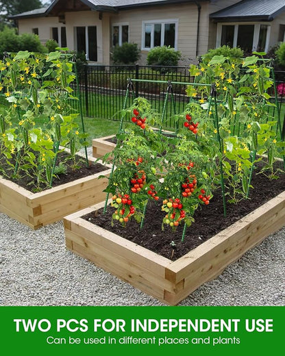 2 Pack Cucumber Trellis, Garden Trellis for Climbing Plants Outdoor, A-Frame Cucumber Trellis for Raised Bed, Plant Grow Support for Tomato, Squash, Vegetable, Flower(33"x47"x2Pcs)