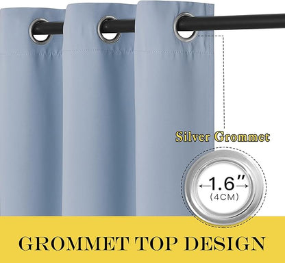 NICETOWN Door Curtain for Closet Doors 80 Inches Long 1 Panel, Blackout Doorway Curtain for Open Closet Bedroom, Room Divider Living Room for Privacy (Vintage Blue, 1 Panel, 46W x 80L)