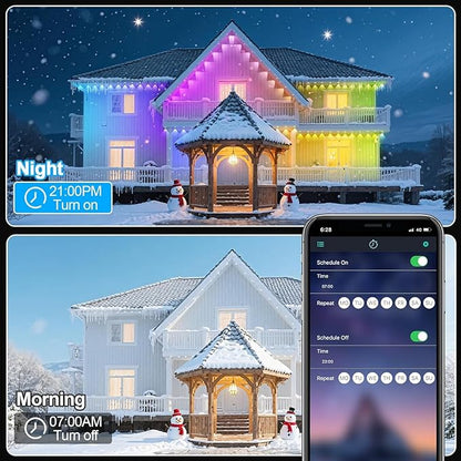 200FT Permanent Outdoor Lights for House Waterproof, IP67 LED Eave Lights with App/Remote Control, Outdoor Permanent led Lighting for House Roof Decor,Christmas,Party,All Holiday and Daily