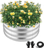 ZXZYHFTY Round Galvanized Raised Garden Bed kit,Silver Outdoor Garden Raised Planter Box, Round Large Metal Raised Garden Beds for Vegetable 2 * 2 * 1ft 1 Pack