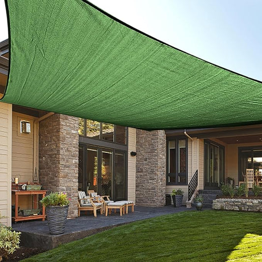 LOVE STORY Custom Size 9'x10' Piquant Green Sun Shade Sail Rectangle UV Block Canopy Patio Sail Sunshades Fabric for Outdoor Garden Carport (We Make Custom Size)
