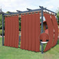 Easy-Going Outdoor Patio Curtains Detachable Tab Top Windproof Weatherproof Curtain for Cabana, Porch, Pergola and Gazebo, Tab Bottom Drape, 2 Panels, 54W x 120L inch, Terra Red