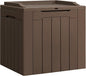 Flamaker Deck Box 31 Gallon Waterproof Resin Small Deck Box with Lid, Indoor Outdoor Package Delivery Box, Organization and Storage for Patio Furniture, Garden Tools, Outdoor Cushions (Deep Brown)