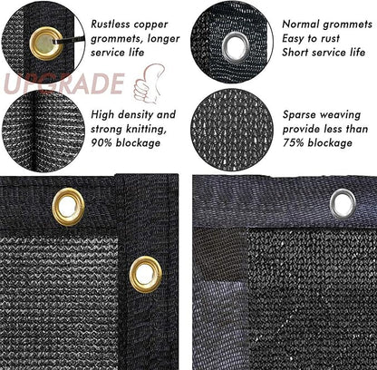 UPGRADE Privacy Fence Screen 4'x71' Black Outdoor 90% Visibility Blockage 170 GSM Mesh Shade Cover Panels for Backyard,Balcony,Home Decoration with Zip Ties,Customized Avaliable