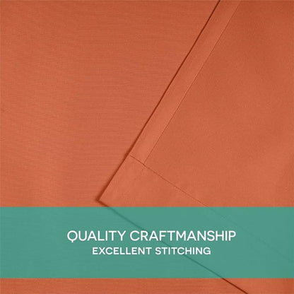 Exclusive Home Cabana Solid Indoor/Outdoor Light Filtering Hook-and-Loop Tab Top Curtain Panel Pair, 54"x120", Mecca Orange