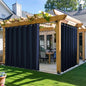 NICETOWN 2 Panels Outdoor Curtains for Patio, Waterproof & Windproof Grommet & Back Tab on Top & Bottom Thermal Insulated Sun Blocking Privacy Drapes with Rope for Pergola, Navy Blue, W100 x L84
