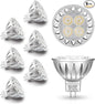 ALIDE MR16 GU5.3 Led Bulbs 5W 4000K Neutral/Natural White,20W-35W Halogen Equivalent,12V MR16 Low Voltage Bulbs for Outdoor Landscape Flood Ceil Track Lighting,Not Dimmable,450lm,38 Deg,6 Pack