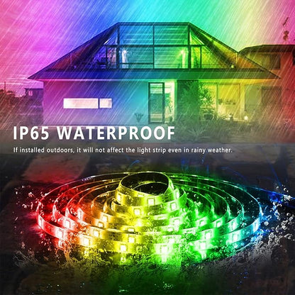 Outdoor Led Strip Lights Waterproof 400ft(2 * 200ft), Ip68 Outside Led Light Strip Waterproof with Remote and App Control, Exterior Led Rope Lights Music Syne RGB Strip Lights for Party Decor