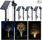 Outdoor Solar Spotlight, Adjustable Angle Landscape Spotlight Waterproof, 2500mAh All Night Separate Panel LED Uplight Dusk to Dawn, 5 Lighting Modes for Outside Patio Wall Path House 4 Pack