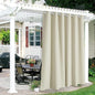 RYB HOME Outdoor Patio Curtains, Rustproof Grommet Window Covering Harsh Sunlight & UV Ray Block Drapes Room Darkening Draperies for Porch Deck Cottage, W84 x L84 inch, Beige, 1 Panel