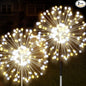 JJGoo Solar Firework Lights, 2 Pack 120 LEDs 2 Lighting Modes Solar Garden Lights Outdoor Waterproof for Yard Patio Walkway Pathway Party Wedding Christmas Decorative - Mixed Color