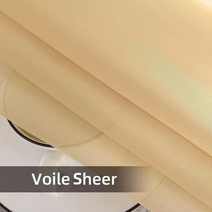 SpaceDresser Waterproof Outdoor Sheer Curtains for Patio - 2 Panels Rod Pocket Indoor Voile Sheer Curtain for Living Room,52W x 108L inch, Beige