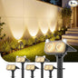 WdtPro Solar Lights Outdoor Waterproof, Solar Spot Lights Outdoor with Optical Lens, Auto ON/Off, 30H+ Runtime, Landscape Spotlights for Flag Yard Path Garden Tree, Warm White 6 Pack