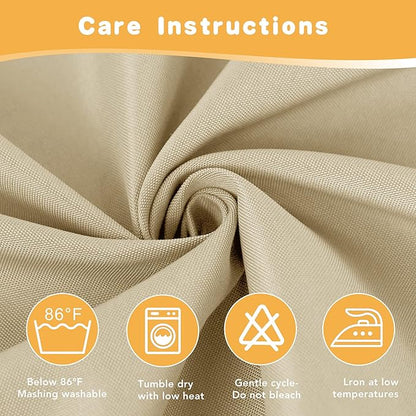 HolidayIdeas Outdoor Curtains for Patio Waterproof, 4 Panels - 54 x 108 Inch - Privacy Protection & Light Filtering Curtains Cream Grommet Outside Curtains for Porch, Gazebo, Pergola, Backyard