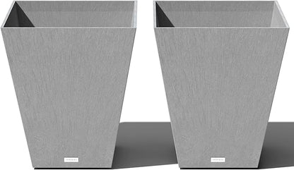 Veradek Pure Series Nobleton Plastic Planter - Large Pots for Indoor or Outdoor Porch/Patio | Durable All-Weather Use with Drainage Holes | Modern Planter Décor for Flowers, Shrubs, Trees