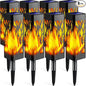 TomCare Flickering Flames Pathway Lights Solar Powered Decorative Garden Waterproof Torch Outdoor Landscape Lighting for Yard Patio