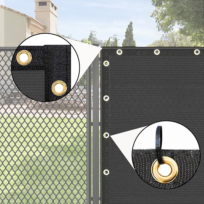 UPGRADE Privacy Fence Screen 4'x19' Dark Grey Outdoor 90% Visibility Blockage 170 GSM Mesh Shade Cover Panels for Backyard,Balcony,Home Decoration with Zip Ties,Customized Avaliable