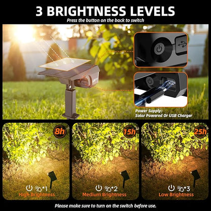 Solar Spot Lights Outdoor Landscape Lights, IP65 Outdoor Waterproof Spotlights, 40 LED's Outdoor Solar Lights for Yard Palm Trees Driveway Patio Pool 10 Pack