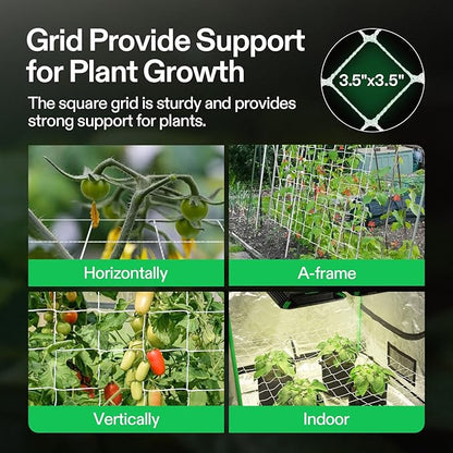 VIVOSUN 5 x 30 ft. Plant Trellis Netting, Heavy-Duty Polyester Grow Net, Garden Trellis Netting with Square Mesh for Climbing Plants, Vegetables, Fruits, and Flowers, 4-Pack