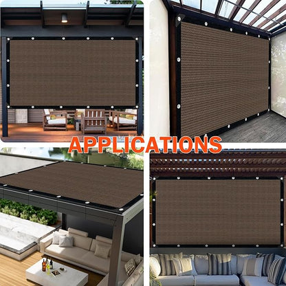 Mocha Sun Shade Cloth,Pergola Shade Cover with Reinforced Grommets,90% Shade Fabric Fence Privacy Screen Balcony,Pergola Shade Cover Canopy Garden Carport Porch Deck Patio Shade,10x14FT