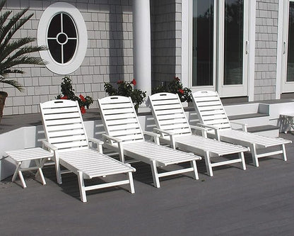 POLYWOOD NCC2280TE Nautical Arms Chaise, Teak