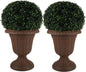 Outdoor Planter 2-Pack - 16x18-Inch Urn Planters - Plastic Plant Pots for Indoor, Outdoor, or Front Porch Decor - Flower Pots by Pure Garden (Brown)