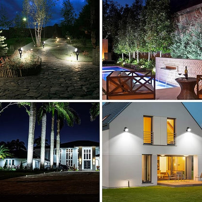 T-SUNUS Solar Garden Spot Lights, LED Solar Landscape Light Outdoor IP65 Waterproof 9.8ft Cable, Separated Solar Panel, Auto ON/Off for Garden, Driveway, Pathway, Pool Area (White 6000K)